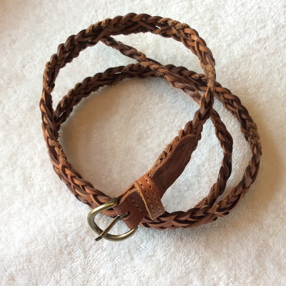 3/4" Braided Genuine Leather Belt, Size L